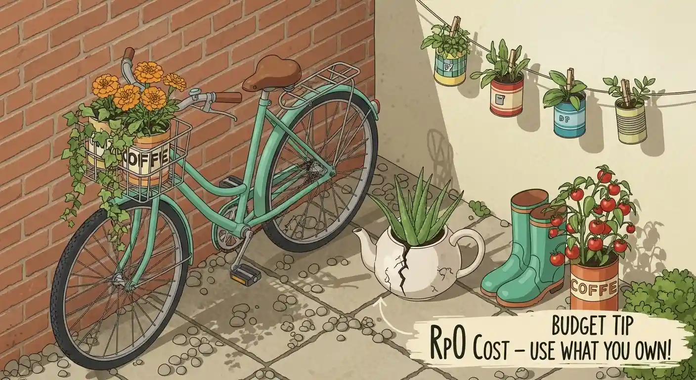 Ilustrasi: Pot bunga dari ban bekas yang dicat warna-warni