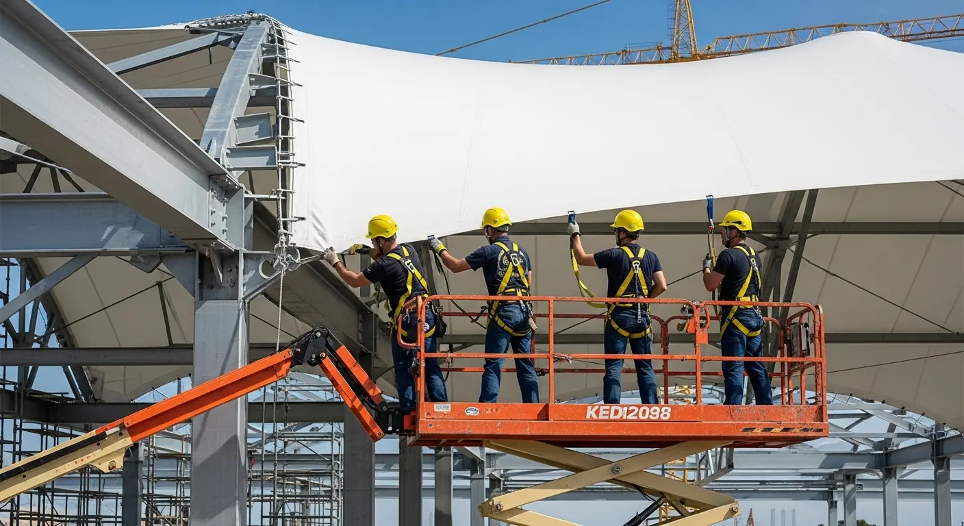 Tahapan Konstruksi Atap Membrane Tensile dari A Sampai Z