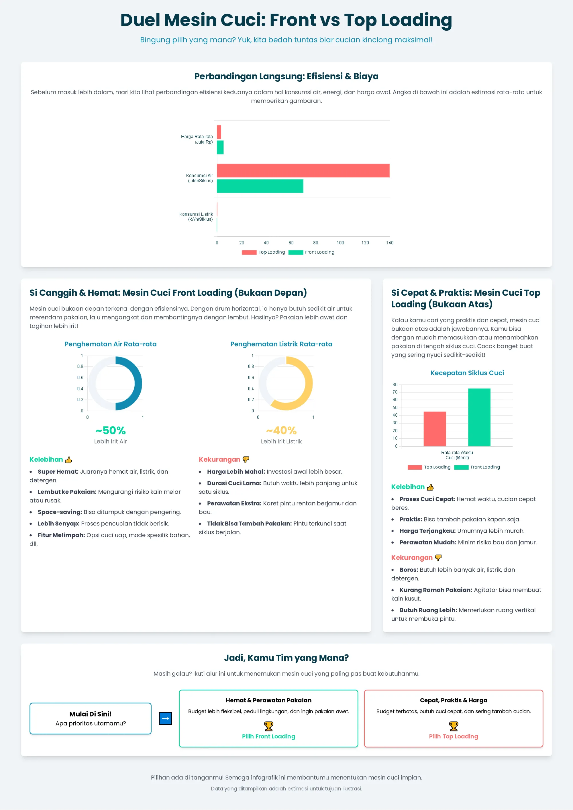 Kelebihan & Kekurangan Mesin Cuci Front Loading vs Top Loading