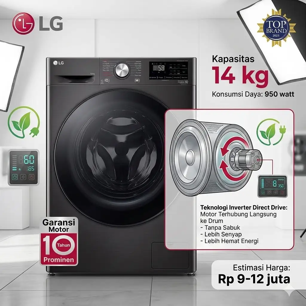 LG F2514NTGW (Kapasitas 14 kg)