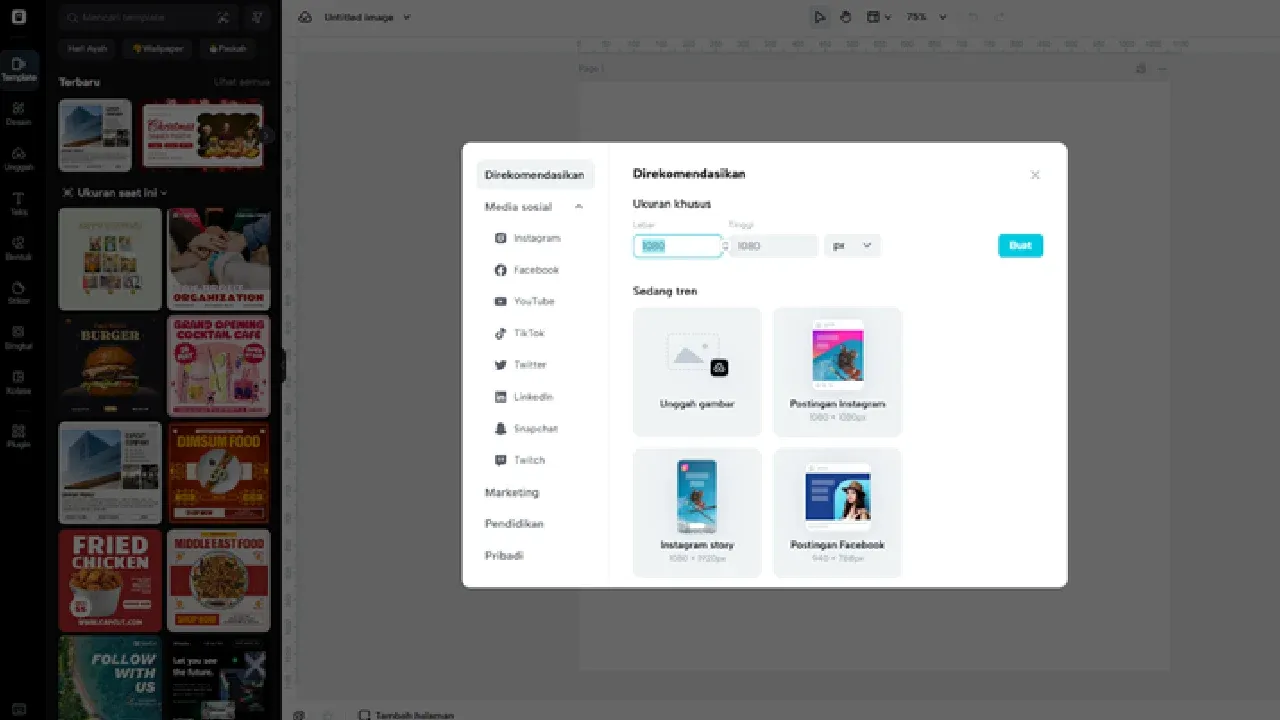 impor gambar menggunakan tombol Unggah Gambar atau seret file langsung dari perangkat Anda.