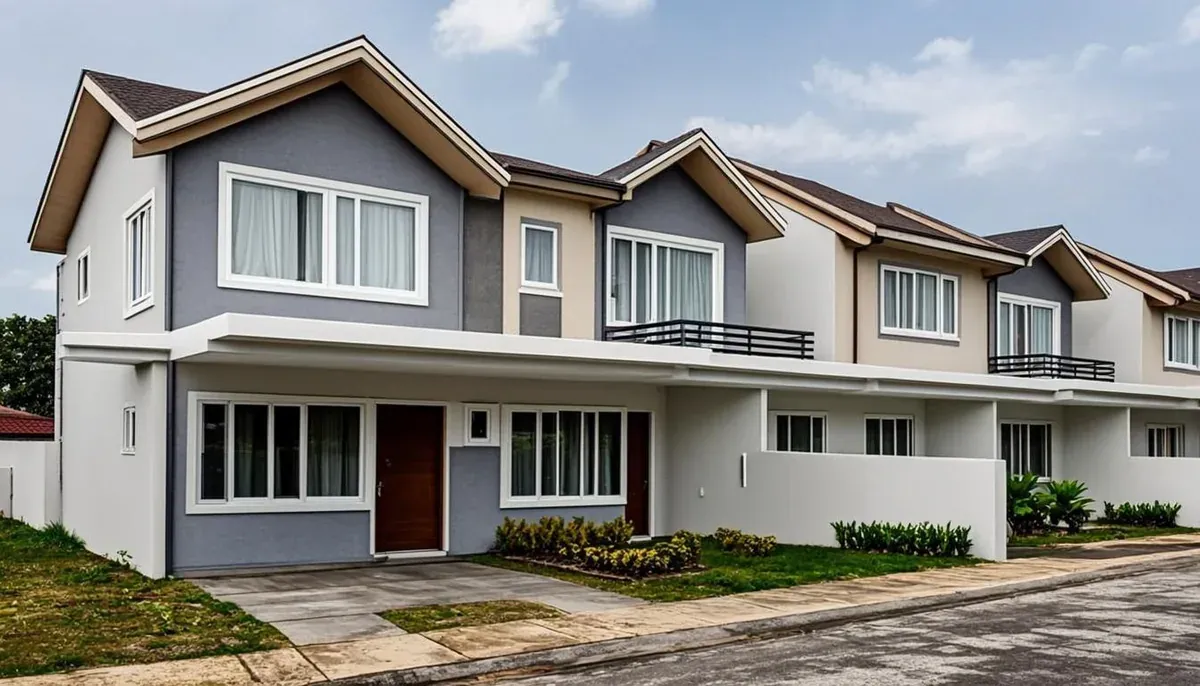 Deretan rumah subsidi dengan atap merah di kawasan perumahan berkembang