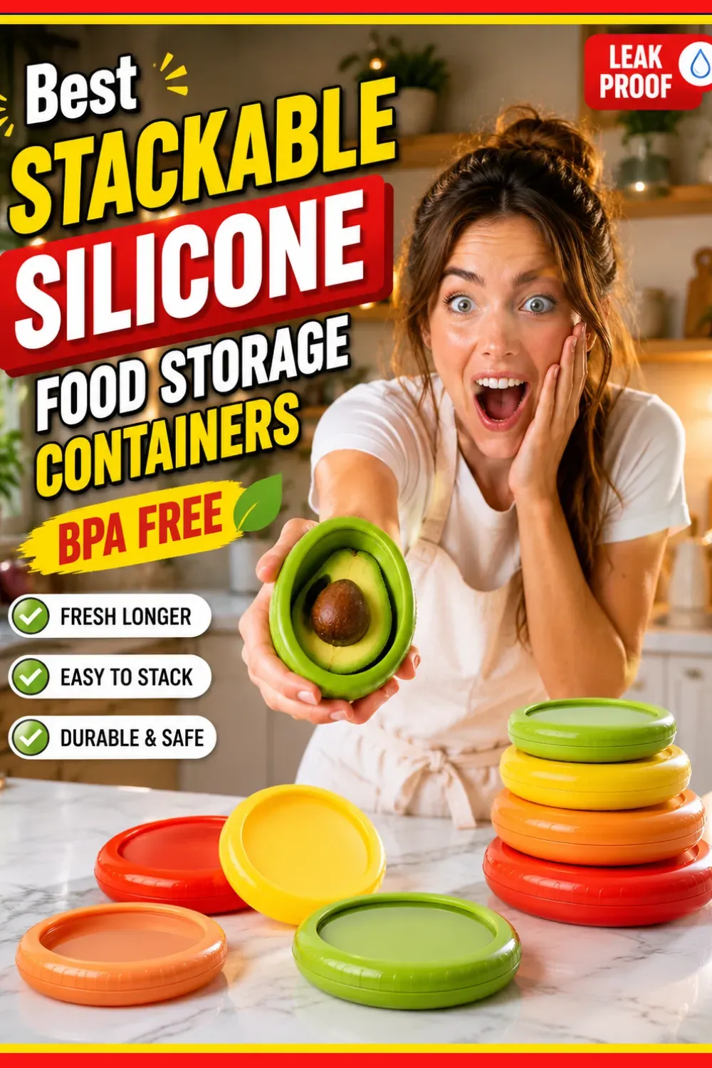 Best Stackable Silicone Food Storage Containers BPA Free