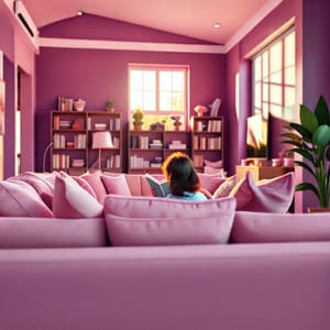 Contoh Detail Perpaduan Warna Cat Rumah Ungu dan Pink di Setiap Ruangan Rumah