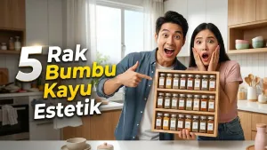 Bikin Rapi! 5 Rak Bumbu Dapur Kayu Minimalis Paling Estetik