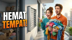 Hemat Tempat! 4 Jemuran Baju Lipat Dinding Aluminium Anti Karat