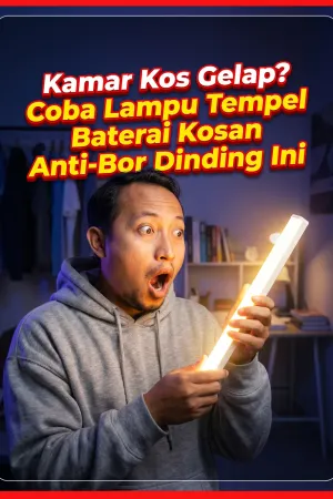 Lampu Tempel Baterai Kosan Anti-Bor Dinding