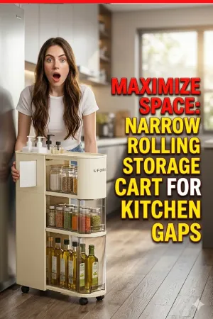Maximize Space: Narrow Rolling Storage Cart for Kitchen Gaps
