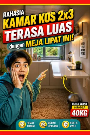 Meja Lipat Dinding Murah: Rahasia Kamar Kos 2x3 Tetap Luas!